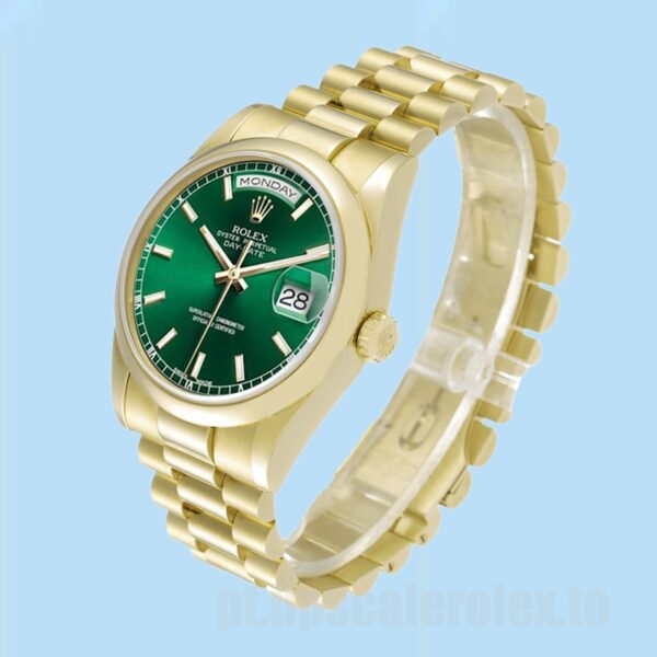 Rolex Day-Date Masculino m118208-0349 36mm Tom De Ouro - Image 3