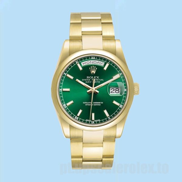 Rolex Day-Date Masculino m118208-0349 36mm Tom De Ouro - Image 5