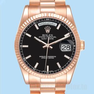 Rolex Day-Date Masculino 118235 36mm Tom De Ouro Rosa