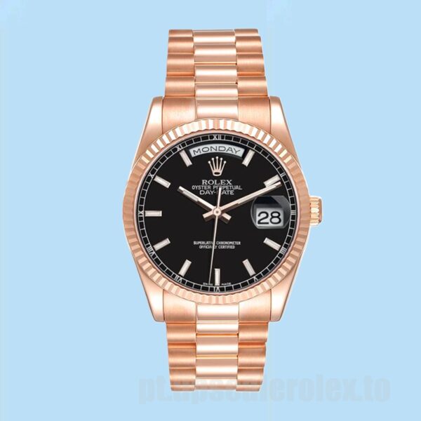 Rolex Day-Date Masculino 118235 36mm Tom De Ouro Rosa - Image 2