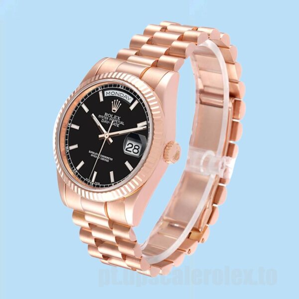 Rolex Day-Date Masculino 118235 36mm Tom De Ouro Rosa - Image 3