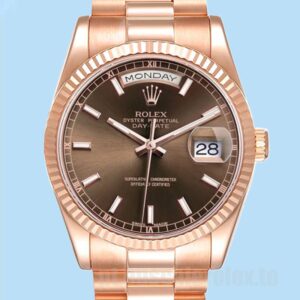 Rolex Day-Date 118235 Masculino 36mm Tom De Ouro Rosa