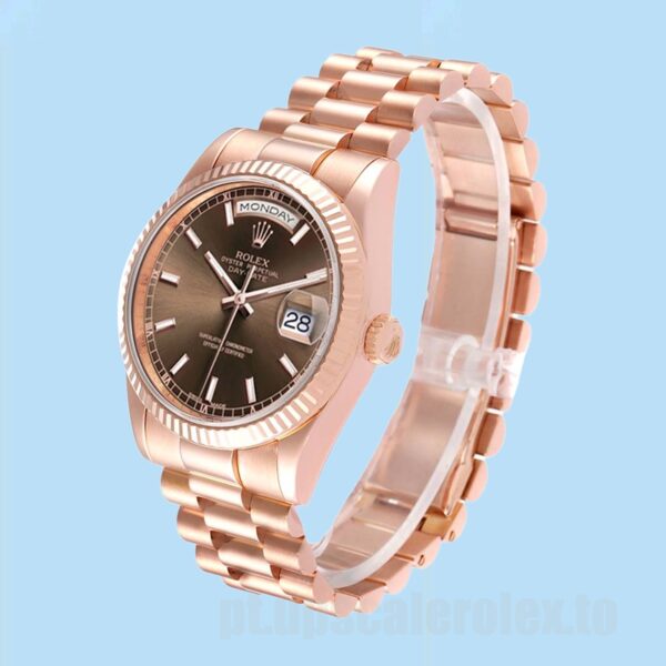 Rolex Day-Date 118235 Masculino 36mm Tom De Ouro Rosa - Image 3