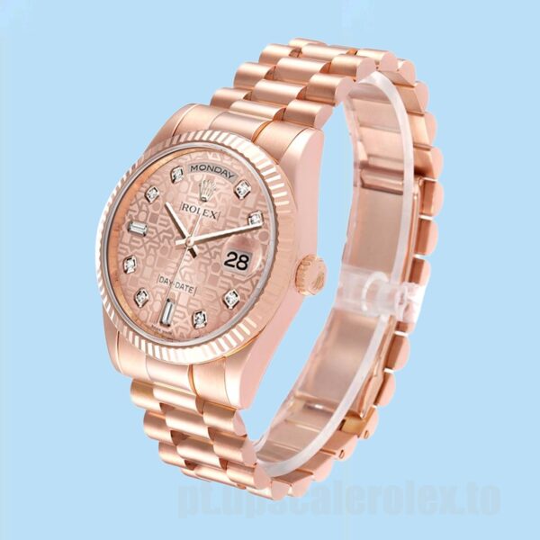 Rolex Day-Date 36mm Masculino 118235-0006 Pulseira Presidente Tom De Ouro Rosa - Image 3