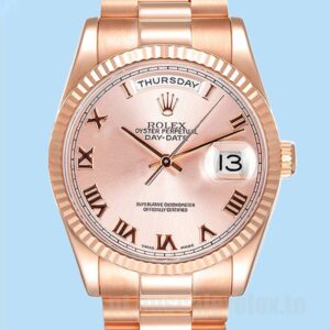 Rolex Day-Date 36mm Masculino 118235F-0001 Tom De Ouro Rosa Mostrador De Ouro Rosa