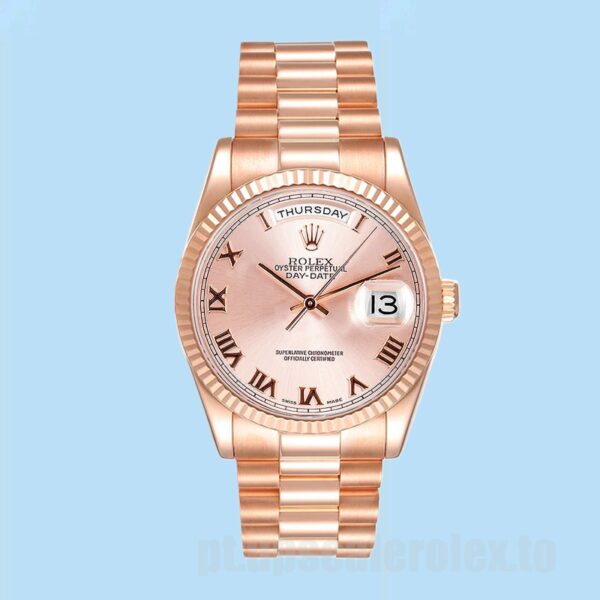 Rolex Day-Date 36mm Masculino 118235F-0001 Tom De Ouro Rosa Mostrador De Ouro Rosa - Image 2