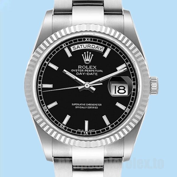 Rolex Day-Date 118239 Masculino 36mm Tom Prata Ver