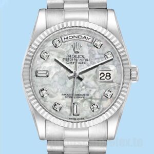 Rolex Day-Date 36mm 118239-0080 Masculino Pulseira Presidente Mostrador Madrepérola