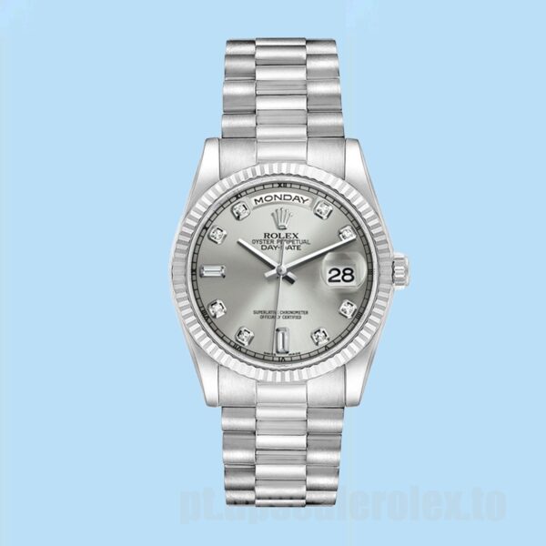 Rolex Day-Date Masculino 118239 36mm Automático Tom Prata - Image 2