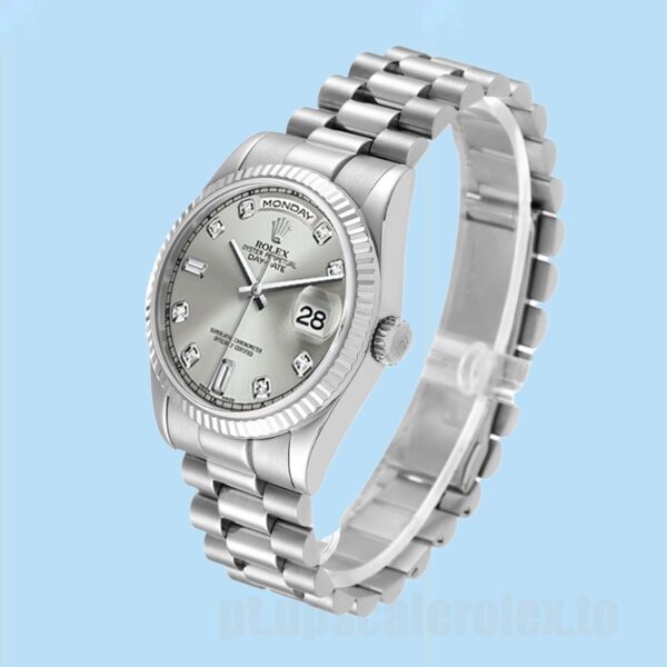 Rolex Day-Date Masculino 118239 36mm Automático Tom Prata - Image 3