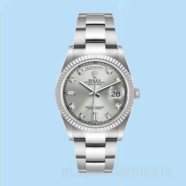 Rolex Day-Date Masculino 118239 36mm Automático Tom Prata - Image 5