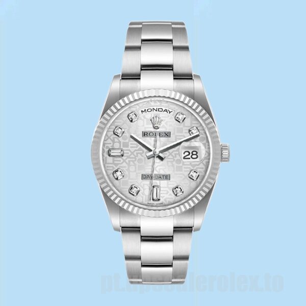 Rolex Day-Date 118239-0143 36mm Masculino Mostrador Jubileu de Prata - Image 2