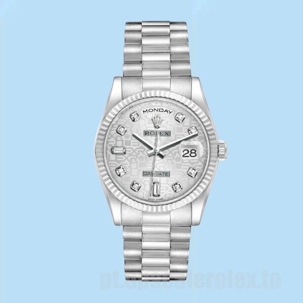Rolex Day-Date 118239-0143 36mm Masculino Mostrador Jubileu de Prata - Image 5