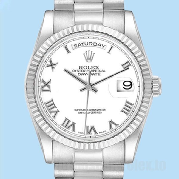 Rolex Day-Date 36mm Masculino 118239-83209 Pulseira Presidente Mostrador Branco