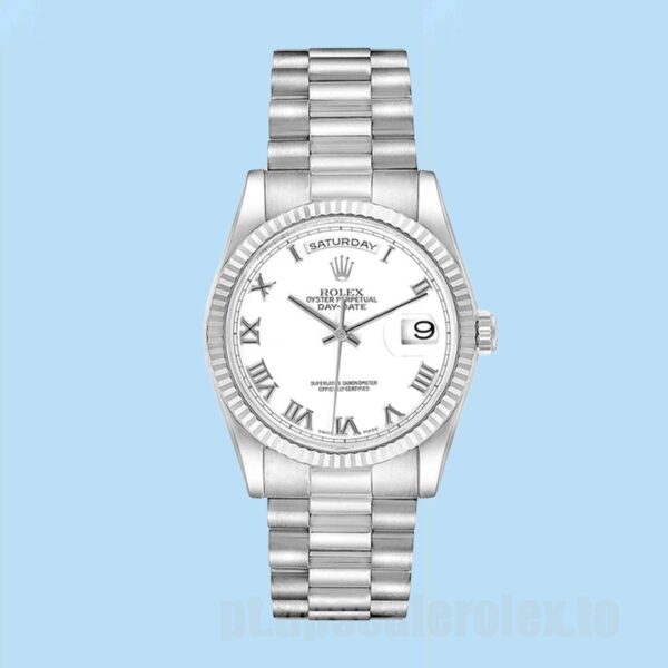 Rolex Day-Date 36mm Masculino 118239-83209 Pulseira Presidente Mostrador Branco - Image 2