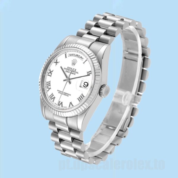 Rolex Day-Date 36mm Masculino 118239-83209 Pulseira Presidente Mostrador Branco - Image 3