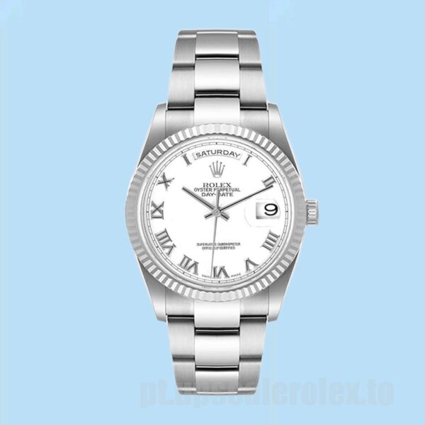 Rolex Day-Date 36mm Masculino 118239-83209 Pulseira Presidente Mostrador Branco - Image 5