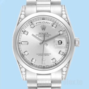 Rolex Day-Date 118296 36mm Masculino Automático Mostrador Prateado