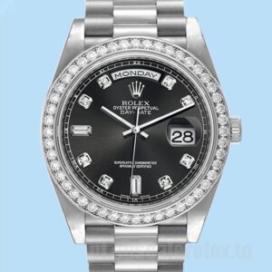 Rolex Day-Date Masculino 118346 36mm Mostrador Preto Ver