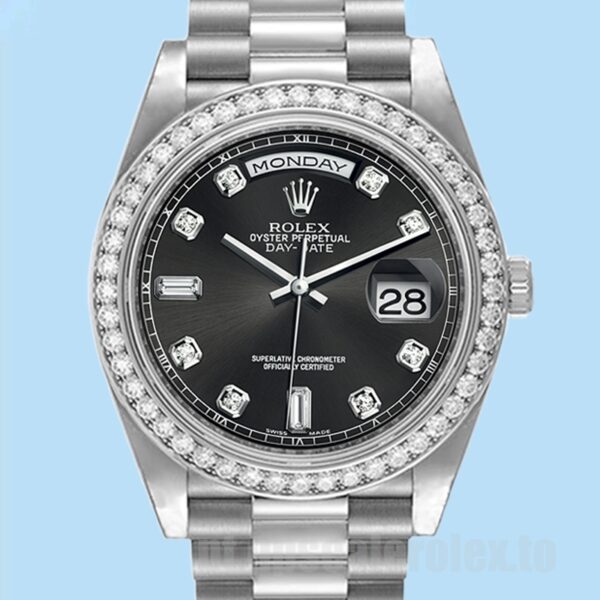 Rolex Day-Date Masculino 118346 36mm Mostrador Preto Ver