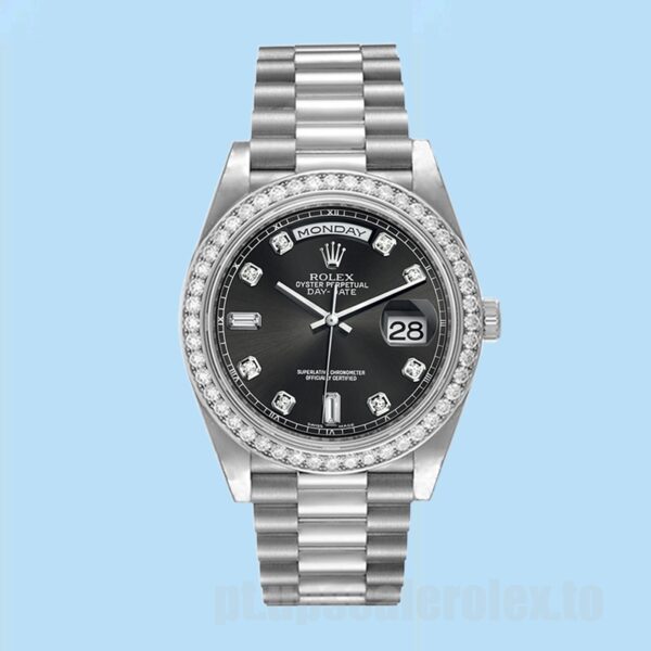 Rolex Day-Date Masculino 118346 36mm Mostrador Preto Ver - Image 2