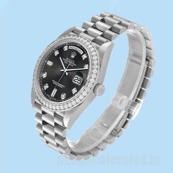 Rolex Day-Date Masculino 118346 36mm Mostrador Preto Ver - Image 3