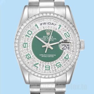 Rolex Day-Date Masculino 36mm 118346 Tom Prata Pulseira Presidente