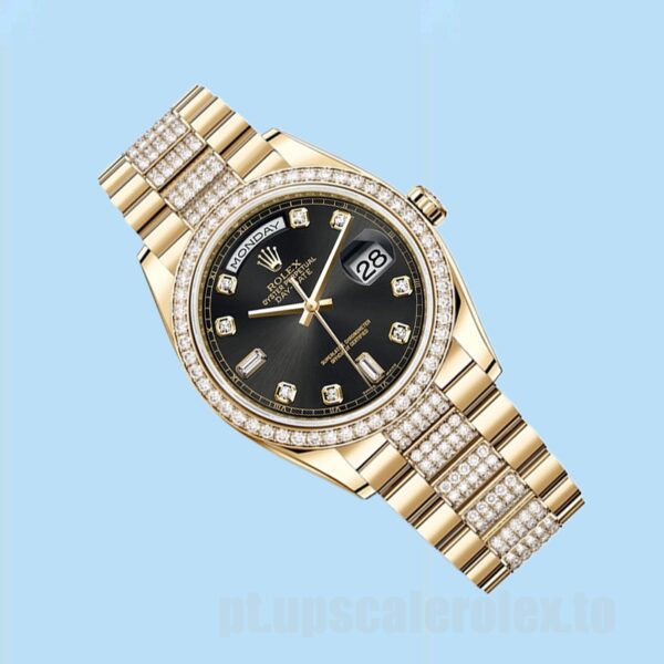 Rolex Day-Date m118348-0014 36mm Masculino Pulseira Presidente Mostrador Preto - Image 3