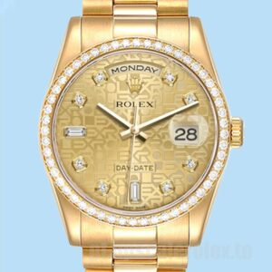 Rolex Day-Date m118348-0037 Masculino 36mm Pulseira Presidente Tom De Ouro