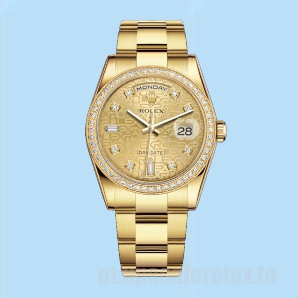 Rolex Day-Date m118348-0037 Masculino 36mm Pulseira Presidente Tom De Ouro - Image 5