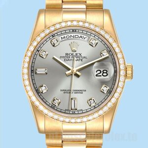 Rolex Day-Date m118348-0077 Masculino 36mm Ver Mostrador Cinza