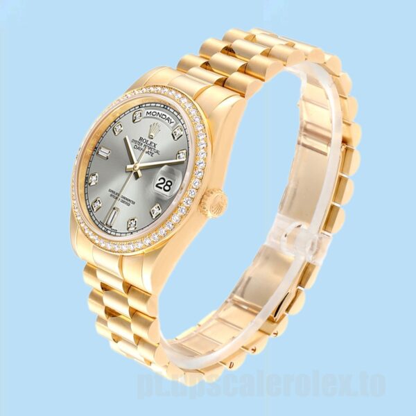 Rolex Day-Date m118348-0077 Masculino 36mm Ver Mostrador Cinza - Image 3