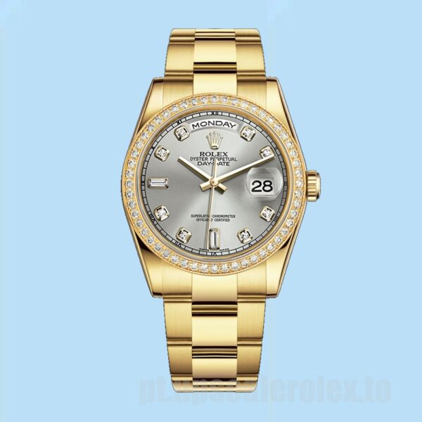 Rolex Day-Date m118348-0077 Masculino 36mm Ver Mostrador Cinza - Image 5