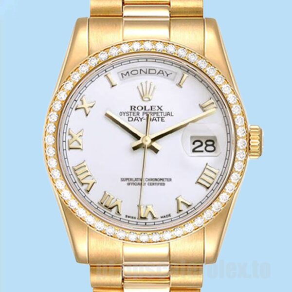 Rolex Day-Date m118348-0150 Masculino 36mm Tom De Ouro