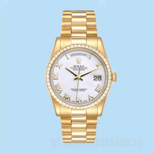 Rolex Day-Date m118348-0150 Masculino 36mm Tom De Ouro - Image 2