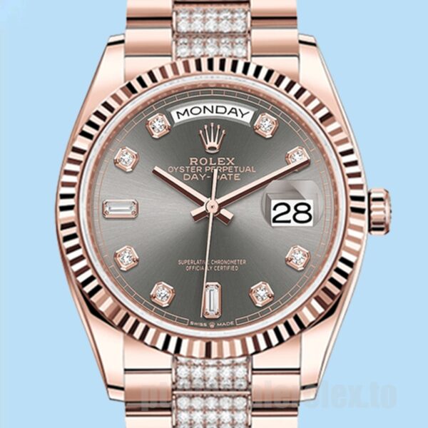Rolex Day-Date 36mm Masculino m128235-0051 Automático Mostrador Cinza