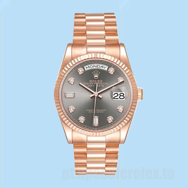 Rolex Day-Date Masculino m128235-0050 36mm Ver Tom De Ouro Rosa - Image 2