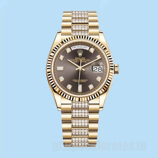 Rolex Day-Date 36mm m128238-0024 Masculino Tom De Ouro - Image 2