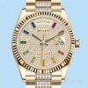 Rolex Day-Date Masculino 36mm m128238-0052 Tom De Ouro