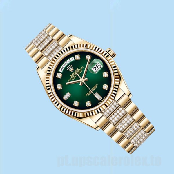 Rolex Day-Date Masculino 36mm m128238-0070 Mostrador Verde - Image 3