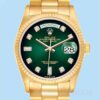 Rolex Day-Date m128238-0069 Masculino 36mm Mostrador Verde Tom De Ouro
