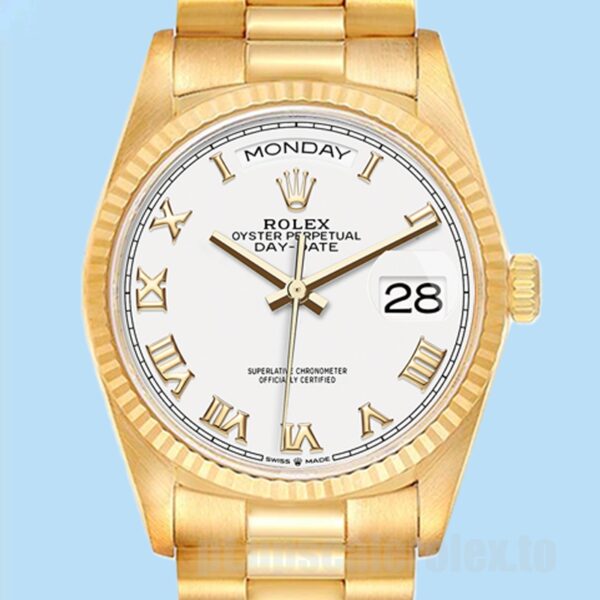 Rolex Day-Date 36mm 128238 Masculino Automático Tom De Ouro