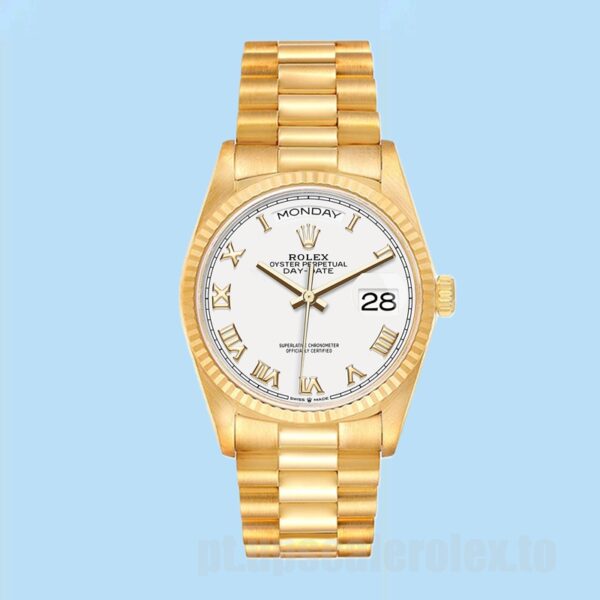 Rolex Day-Date 36mm 128238 Masculino Automático Tom De Ouro - Image 2