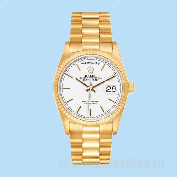 Rolex Day-Date 36mm m128238-0081 Masculino Tom De Ouro Pulseira Presidente - Image 2