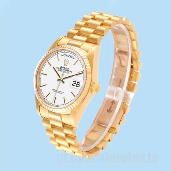 Rolex Day-Date 36mm m128238-0081 Masculino Tom De Ouro Pulseira Presidente - Image 3