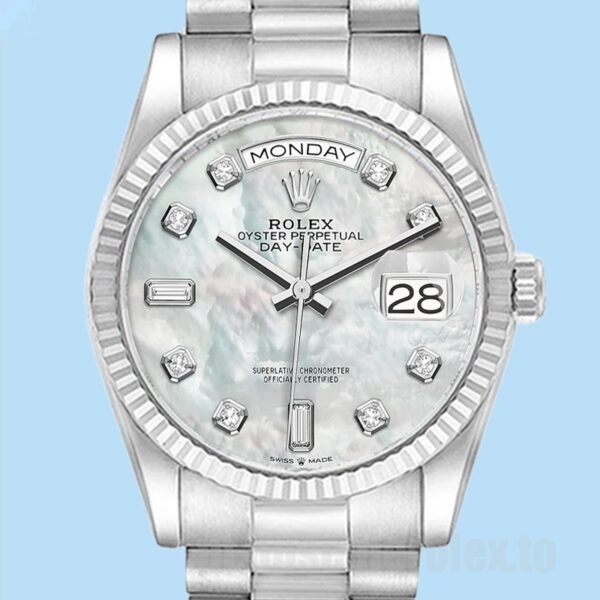 Rolex Day-Date 36mm Masculino m128239-0007 Tom Prata