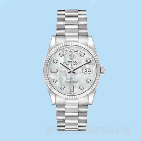 Rolex Day-Date 36mm Masculino m128239-0007 Tom Prata - Image 2