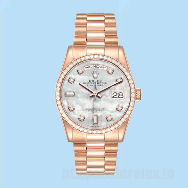 Rolex Day-Date Masculino m128345rbr-0028 36mm Pulseira Presidente - Image 2