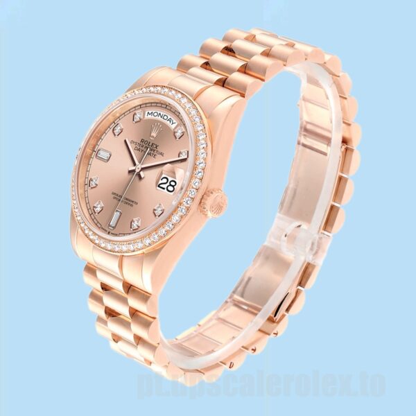 Rolex Day-Date Masculino m128345rbr-0009 36mm Mostrador De Ouro Rosa - Image 3