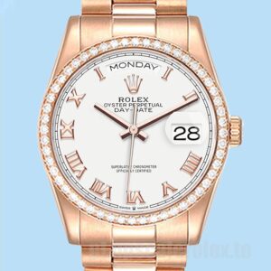 Rolex Day-Date m128345rbr-0054 Masculino 36mm Ver Mostrador Branco